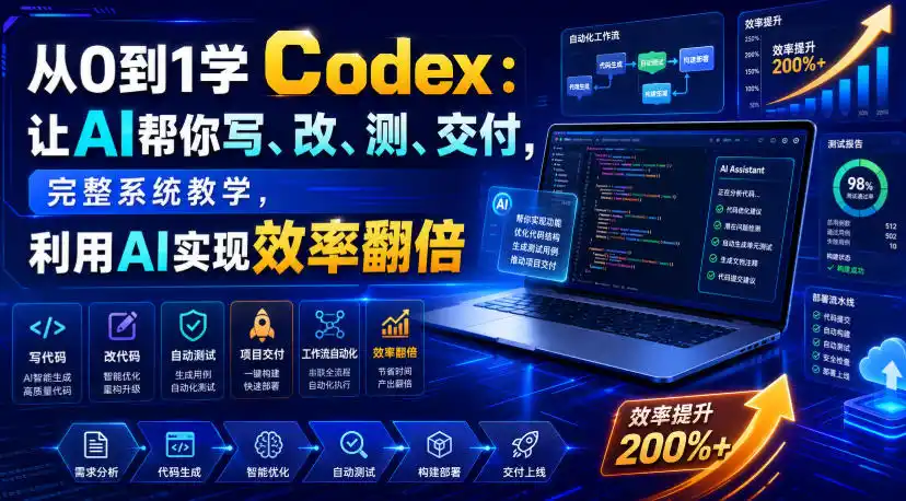 从0到1学Codex：让AI帮你写、改、测、交付，完整系统教学，利用AI实现效率翻倍(更新0918)-天梦资源网