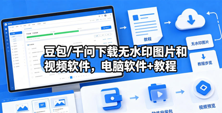 豆包/千问下载无水印图片和视频软件，电脑软件+教程-天梦资源网