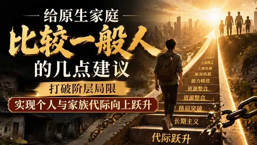 付费文章：给原生家庭比较一般人的几点建议，打破阶层局限，实现个人与家族代际向上跃升-天梦资源网