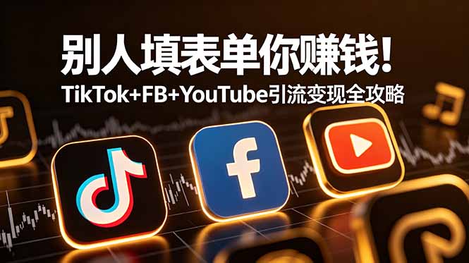 别人填表单你赚钱！TikTok+FB+YouTube 引流变现全攻略【原创双语字幕】-天梦资源网