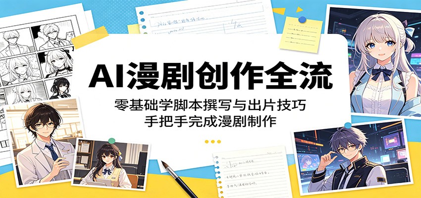 AI漫剧创作全流程：零基础学脚本撰写与出片技巧，手把手完成漫剧制作-天梦资源网