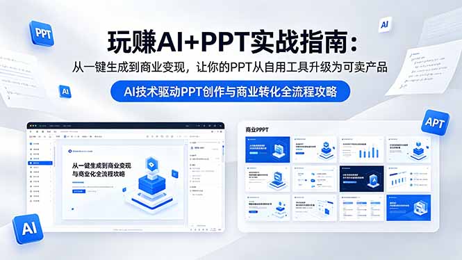玩赚AI+PPT实战指南-更新5月13：从一键生成到商业变现，让你的PPT从自用工具升级为可卖产品-天梦资源网