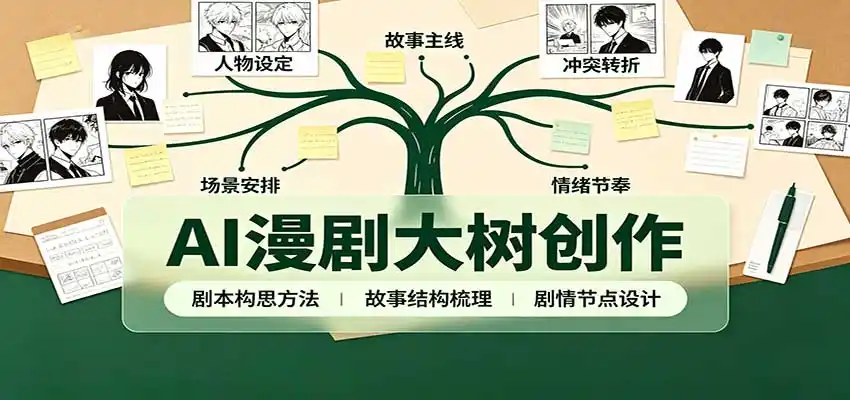 AI漫剧大树创作：剧本构思课程讲解，软件插件配置，配套工具资料完整梳理-天梦资源网