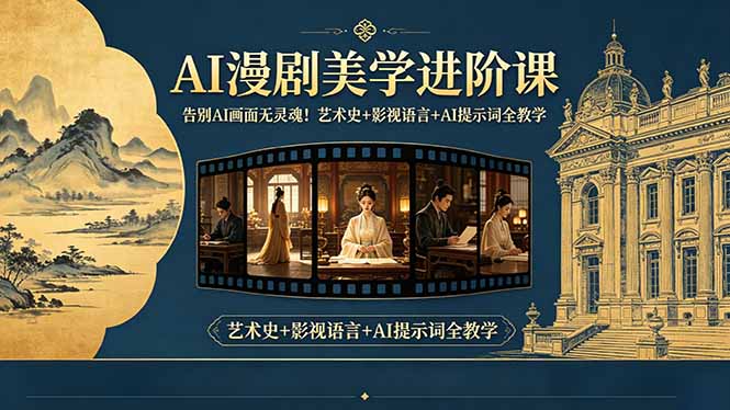 告别AI画面无灵魂！AI漫剧美学进阶课-更新，艺术史+影视语言+AI提示词全教学-天梦资源网
