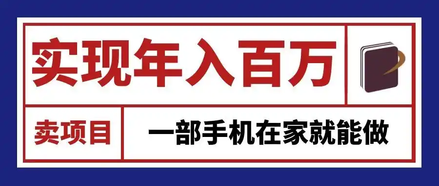 通过网创平台“卖项目”实现年入百万，一部手机在家就能做！-天梦资源网