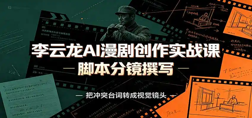李云龙AI漫剧创作实战课：角色人设还原，脚本分镜撰写，AI漫剧成片完整制作教学-天梦资源网