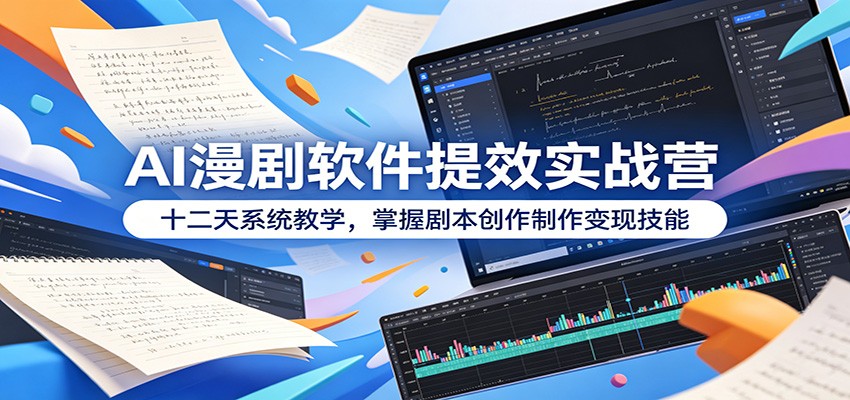 AI漫剧软件提效实战营：十二天系统教学，掌握剧本创作制作变现技能-天梦资源网
