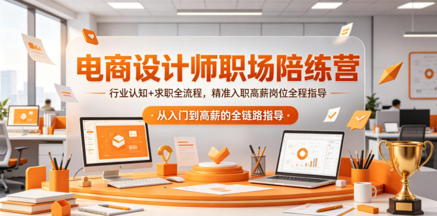 电商设计师职场陪练营，行业认知+求职全流程，精准入职高薪岗位全程指导-天梦资源网
