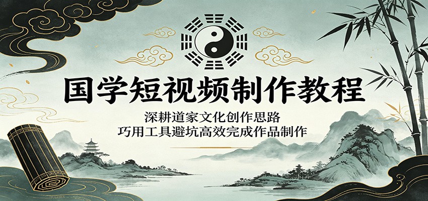 国学短视频制作教程：深耕道家文化创作思路，巧用工具避坑高效完成作品制作-天梦资源网