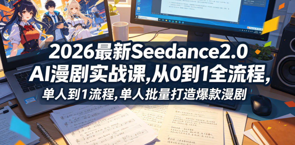 2026最新Seedance2.0 AI漫剧实战课,，从0到1全流程，单人批量打造爆款漫剧-天梦资源网