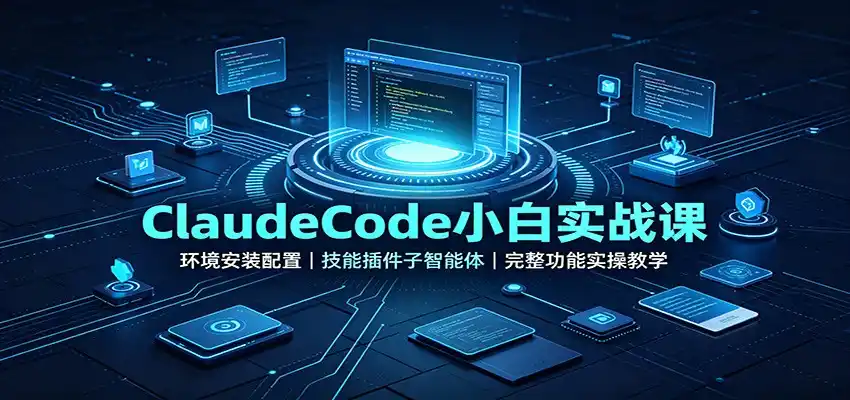ClaudeCode小白实战课：环境安装配置，技能插件子智能体，完整功能实操教学-天梦资源网