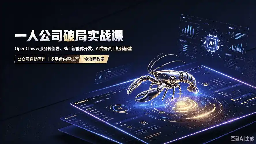 一人公司破局实战课｜OpenClaw云服务器部署、Skill智能体开发、AI龙虾员工矩阵搭建，公众号自动写作与多平台内容…-天梦资源网