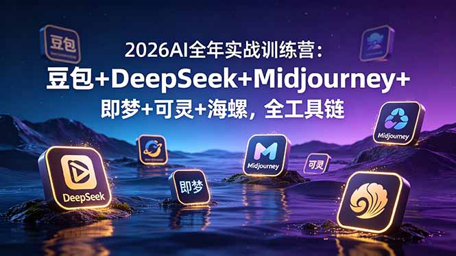 2026AI全年实战训练营：豆包+DeepSeek+Midjourney+即梦+可灵+海螺，全工具链-天梦资源网