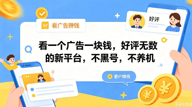看一个广告一块钱，好评无数的新平台，不黑号，不养机，一撸几十块钱还是不错的【揭秘】-天梦资源网