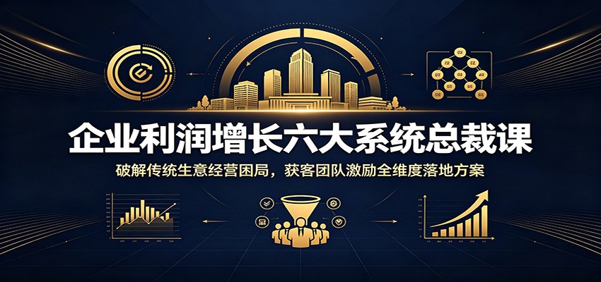 企业利润增长六大系统总裁课：破解传统生意经营困局，获客团队激励全维度落地方案-天梦资源网