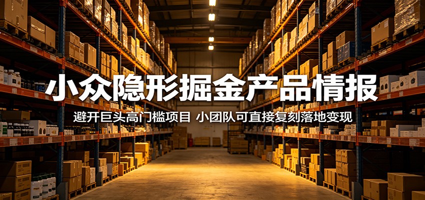 小众隐形掘金产品情报：避开巨头高门槛项目，小团队可直接复刻落地变现-天梦资源网