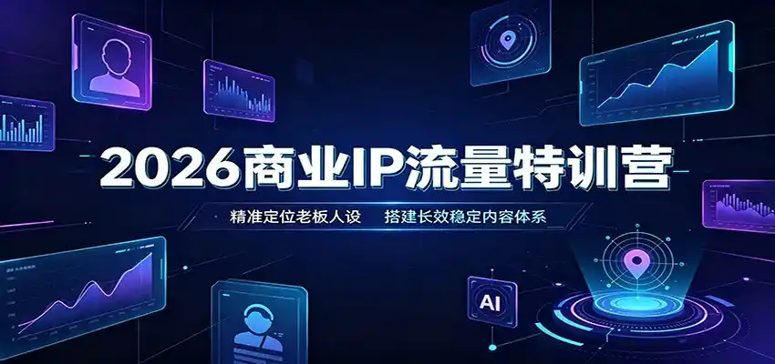 2026商业IP流量特训营：精准定位老板人设，搭建长效稳定内容体系-天梦资源网