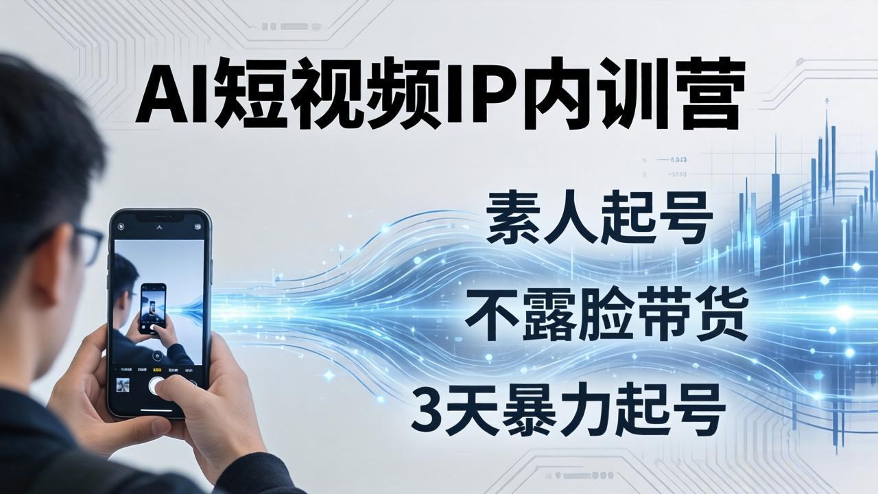2026AI短视频IP内训营：从素人起号到不露脸带货，3天暴力起号全流程拆解-天梦资源网