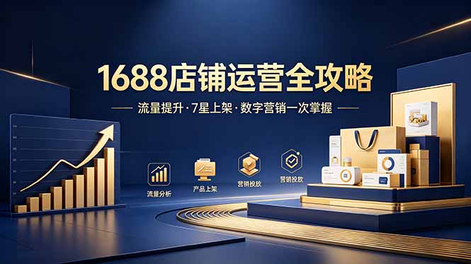 1688店铺没流量？产品上架不到7星？数字营销不会投？全套运营技能一次学(更新6月-天梦资源网