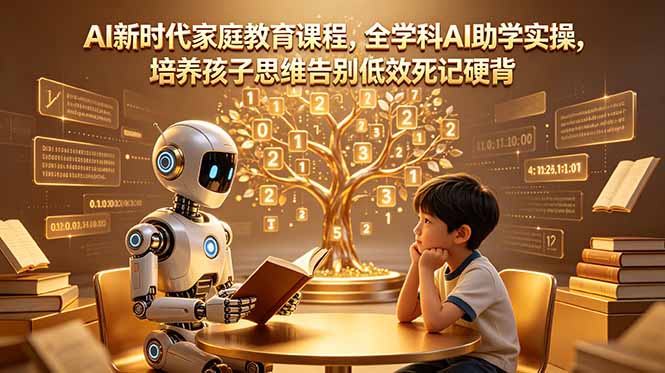 AI新时代家庭教育课程，全学科AI助学实操，培养孩子思维告别低效死记硬背-天梦资源网