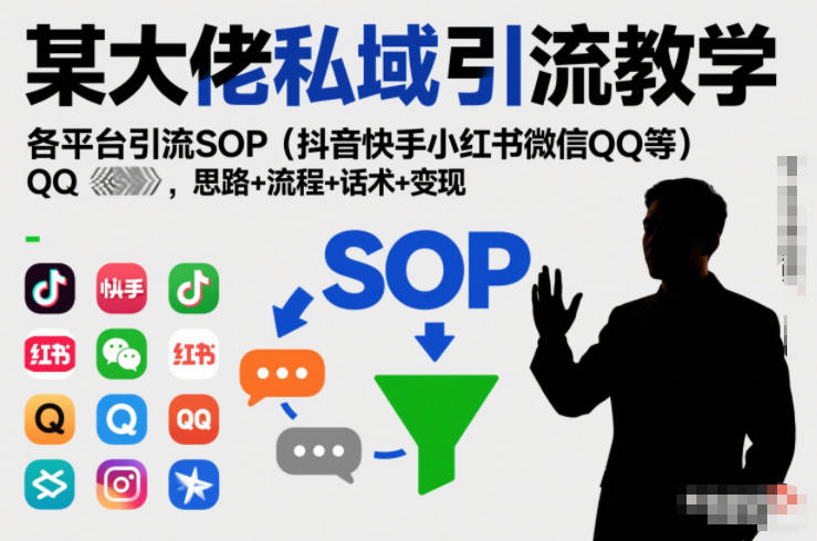 某大佬私域引流教学，各平台引流SOP(抖音快手小红书微信QQ等)，思路+流程+话术+变现(更新0708)-天梦资源网