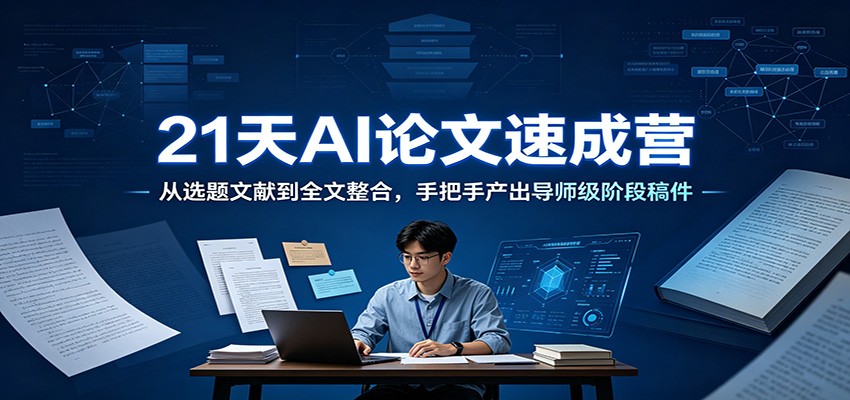 21天AI论文速成营：从选题文献到全文整合，手把手产出导师级阶段稿件-天梦资源网
