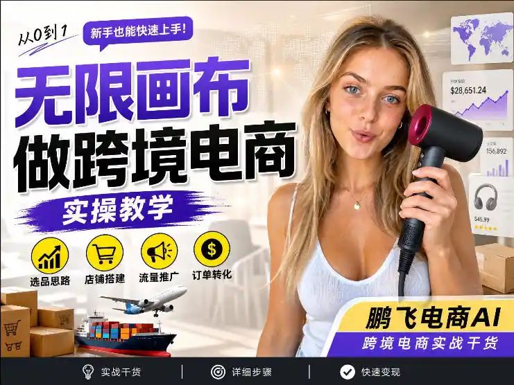 【跨境电商必备】AI无线画布制作商品宣传视频，四步搞定，无线画布工作流，操作简单好上手-天梦资源网