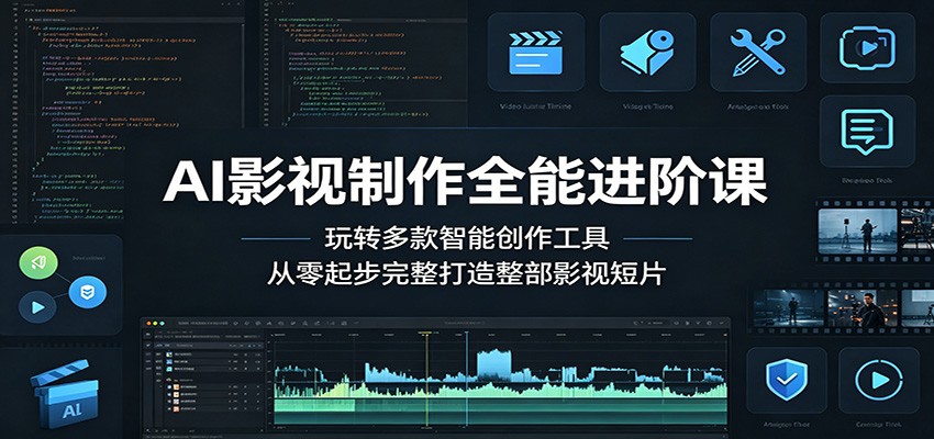 AI影视制作全能进阶课：玩转多款智能创作工具，从零起步完整打造整部影视短片-天梦资源网