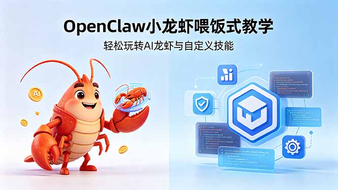 不用懂技术！OpenClaw小龙虾喂饭式教学，轻松玩转AI龙虾与自定义技能-天梦资源网