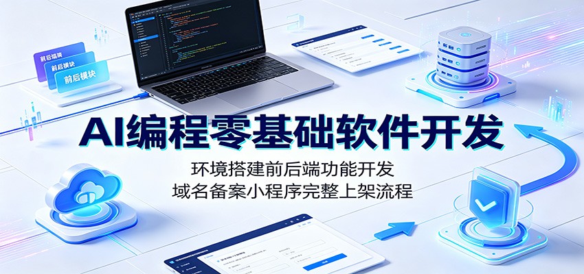 AI编程零基础软件开发：环境搭建前后端功能开发，域名备案小程序完整上架流程-天梦资源网