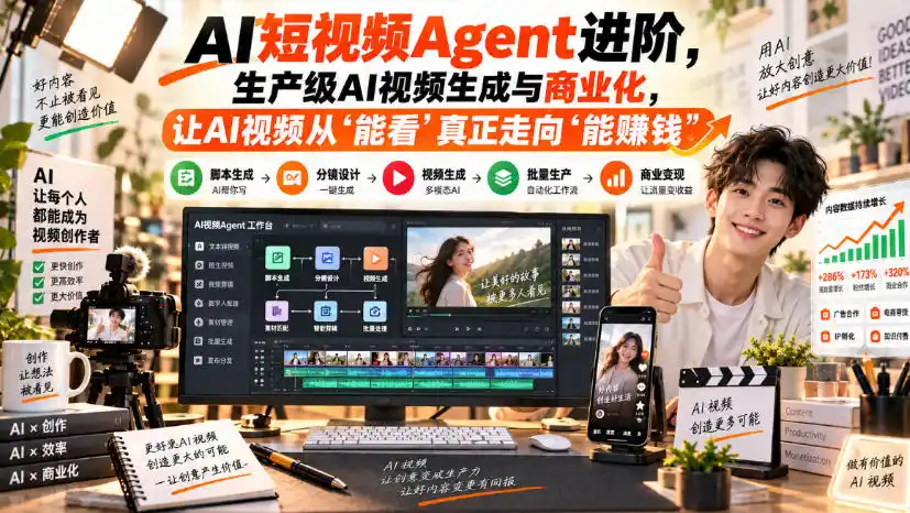 AI短视频Agent进阶，生产级AI视频生成与商业化，让AI视频从”能看”真正走向”能賺钱”-天梦资源网