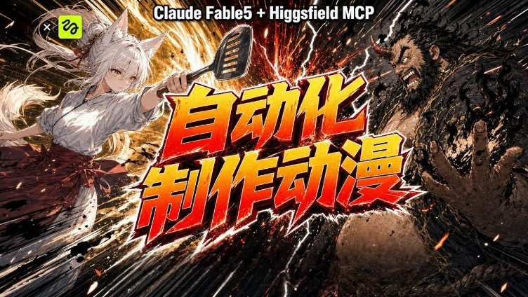 AI自动化动漫制作！Claude Fable 5接入Higgsfield MCP，直接生成完整创意内容-天梦资源网