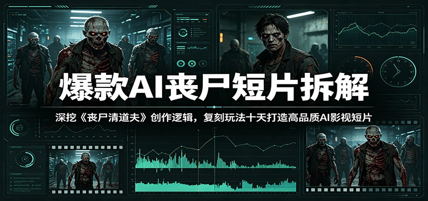 爆款AI丧尸短片拆解：深挖《丧尸清道夫》创作逻辑，复刻玩法快速打造高品质AI影视短片-天梦资源网