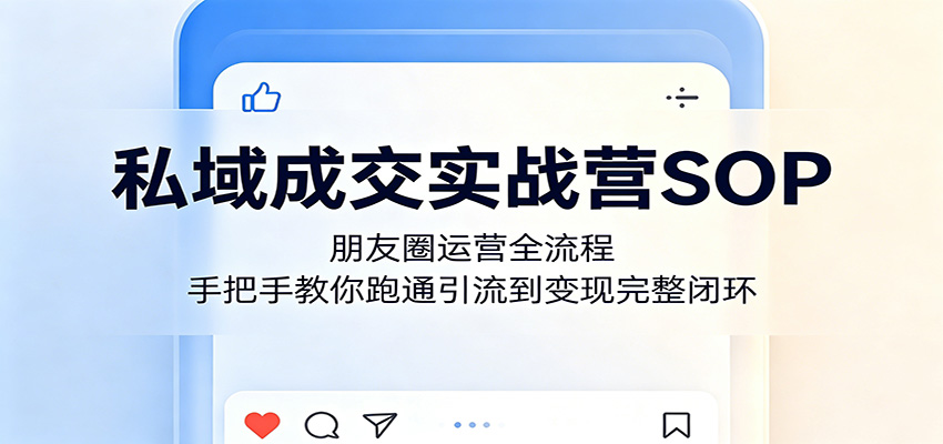 私域成交实战营SOP：朋友圈运营全流程，手把手教你跑通引流到变现完整闭环-天梦资源网