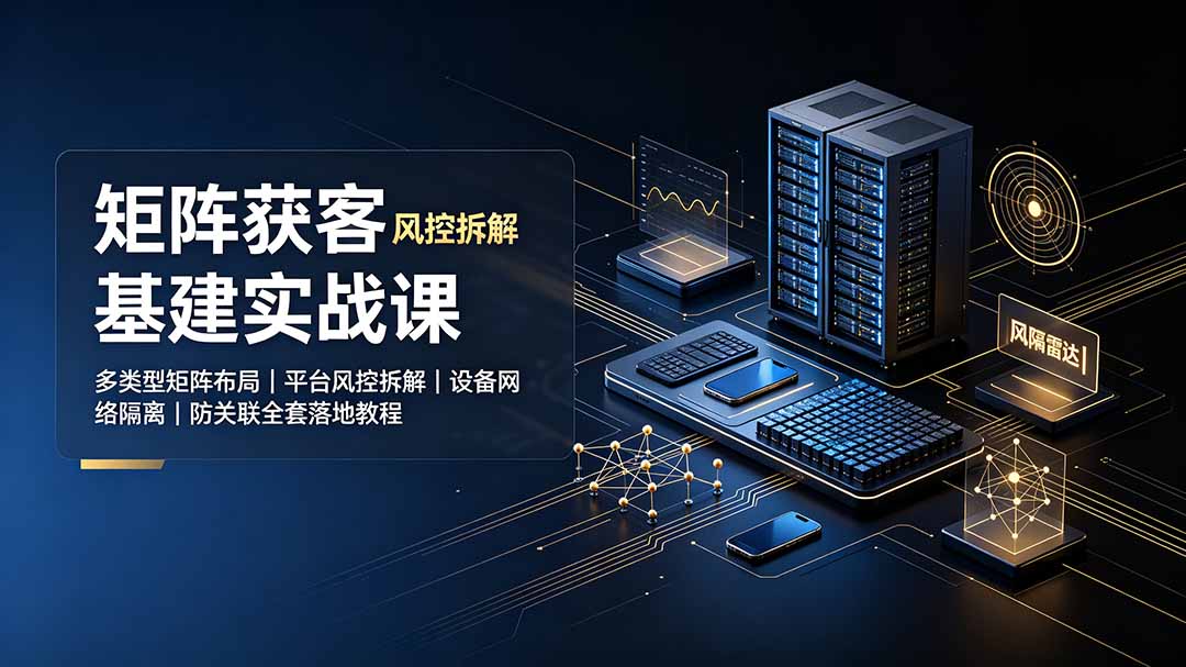 矩阵获客基建实战课：多类型矩阵布局｜平台风控拆解｜设备网络隔离｜防关联全套落地教程-天梦资源网