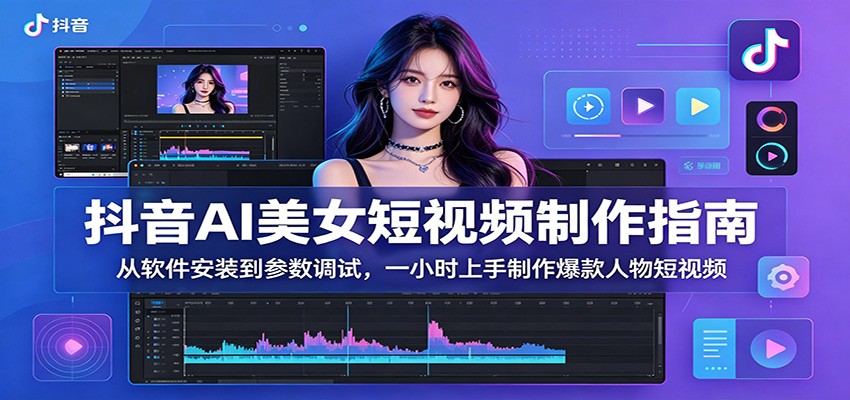 抖音AI美女短视频制作指南：从软件安装到参数调试，一小时上手制作爆款人物短视频-天梦资源网
