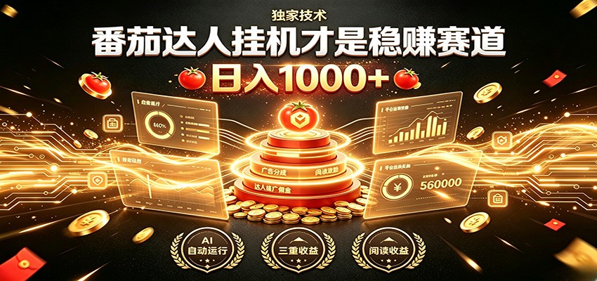 别再瞎找副业！番茄达人挂机才是稳赚赛道 日入1000+-天梦资源网