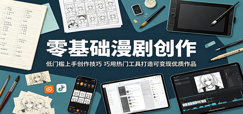 零基础漫剧创作：低门槛上手创作技巧，巧用热门工具打造可变现优质作品-天梦资源网
