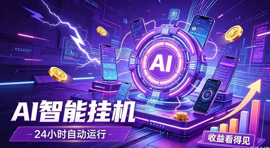 AI智能广告挂机，躺赚新模式 设备托管运行，解放双手持续变现-天梦资源网
