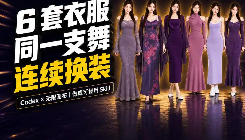 同一支舞，6套衣服按顺序切换：我把服装换装视频做成了一个Skill-天梦资源网