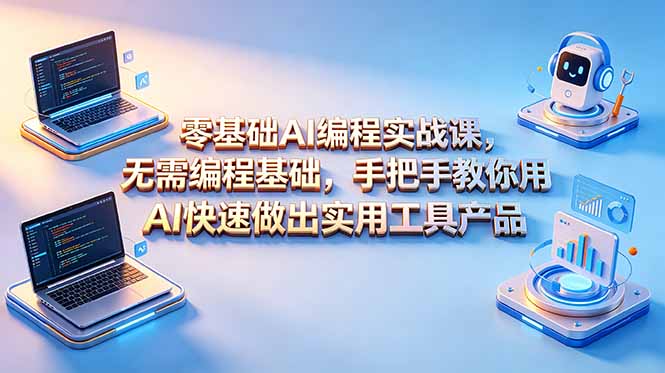 零基础AI编程实战课-更新，无需编程基础，手把手教你用AI快速做出实用工具产品-天梦资源网