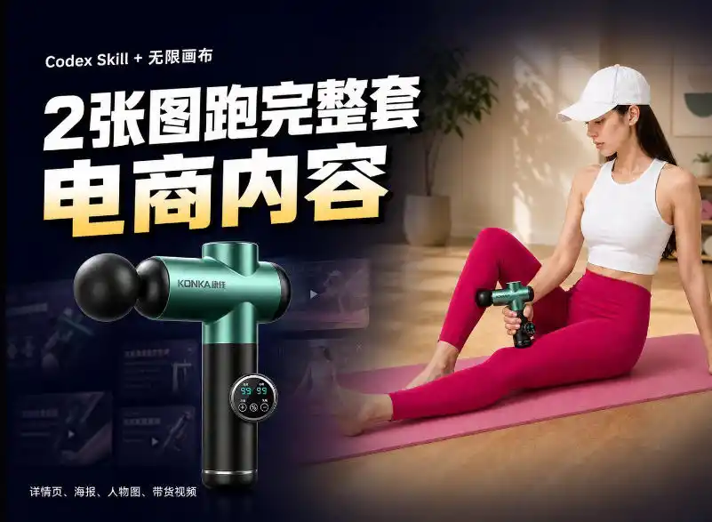 Codex+Skill+无限画布：两张图跑出一整套电商内容-天梦资源网