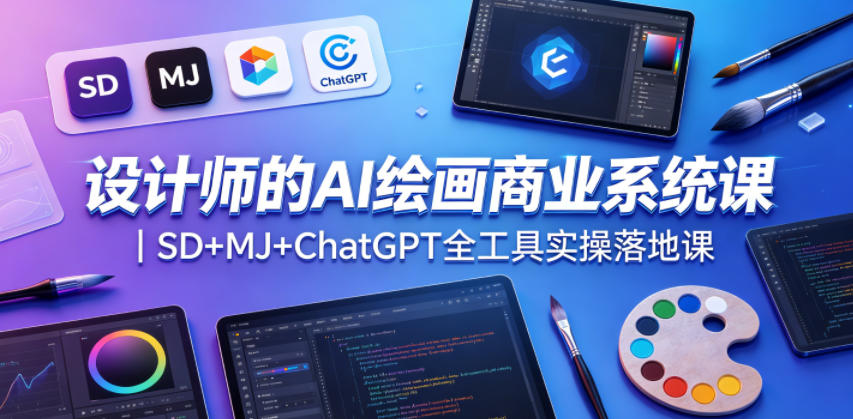 设计师的AI绘画商业系统课｜SD+MJ+ChatGPT全工具实操落地课-天梦资源网