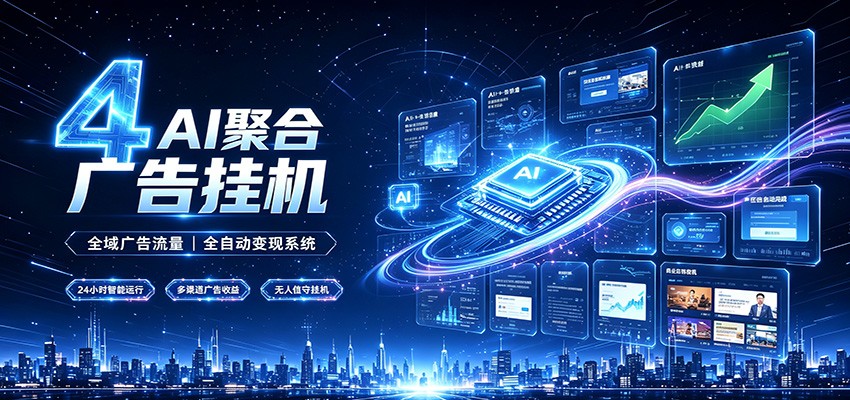 全域广告流量聚合，AI无人挂机稳赚佣金，打造长期稳定被动收入副业-天梦资源网