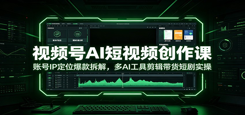 视频号AI短视频创作课：账号IP定位爆款拆解，多AI工具剪辑带货短剧实操-天梦资源网