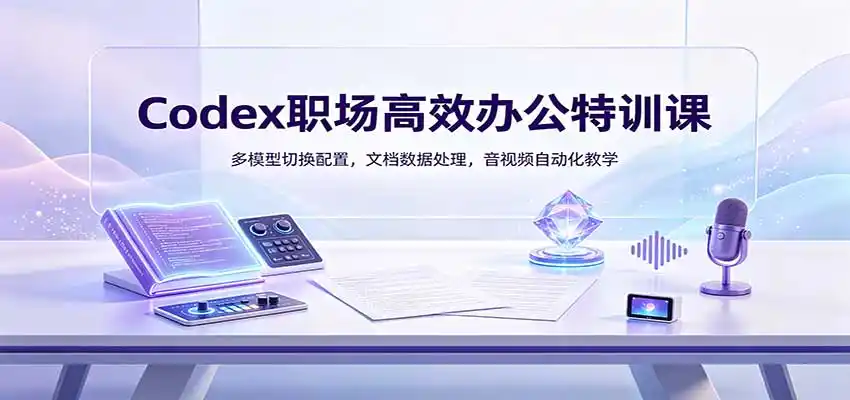 Codex职场高效办公特训课：多模型切换配置，文档数据处理，音视频自动化教学-天梦资源网