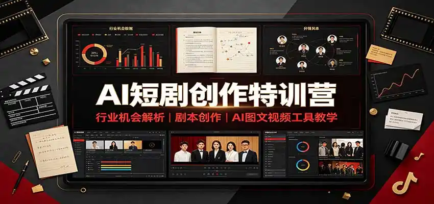 AI短剧创作特训营：行业机会解析，剧本创作，AI图文视频工具教学(文字版)-天梦资源网
