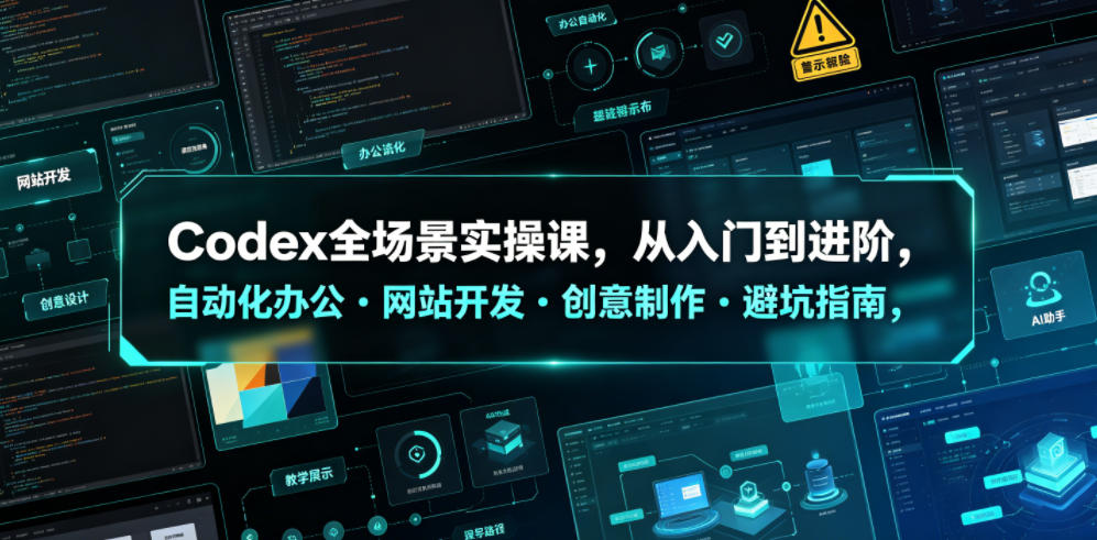 Codex全场景实操课，从入门到进阶，自动化办公・网站开发・创意制作・避坑指南，全流程教学-天梦资源网