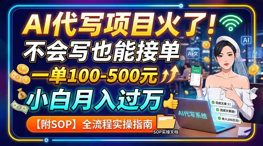 AI代写项目火了！不会写也能接单，一单100-500元，小白月入过万【附SOP】-天梦资源网