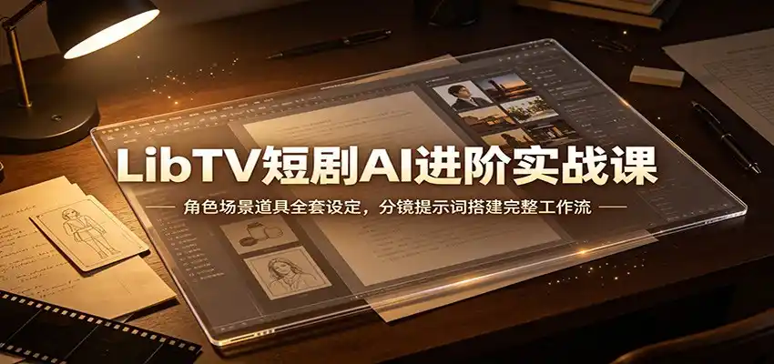 LibTV短剧AI进阶实战课：角色场景道具全套设定，分镜提示词搭建完整工作流-天梦资源网